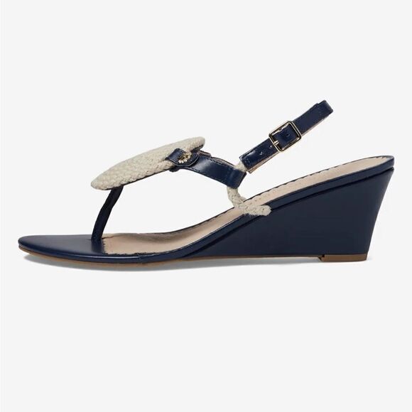 Jack Rogers Reef Edge Leather Sandal in Blue Size 6 - Picture 6 of 14